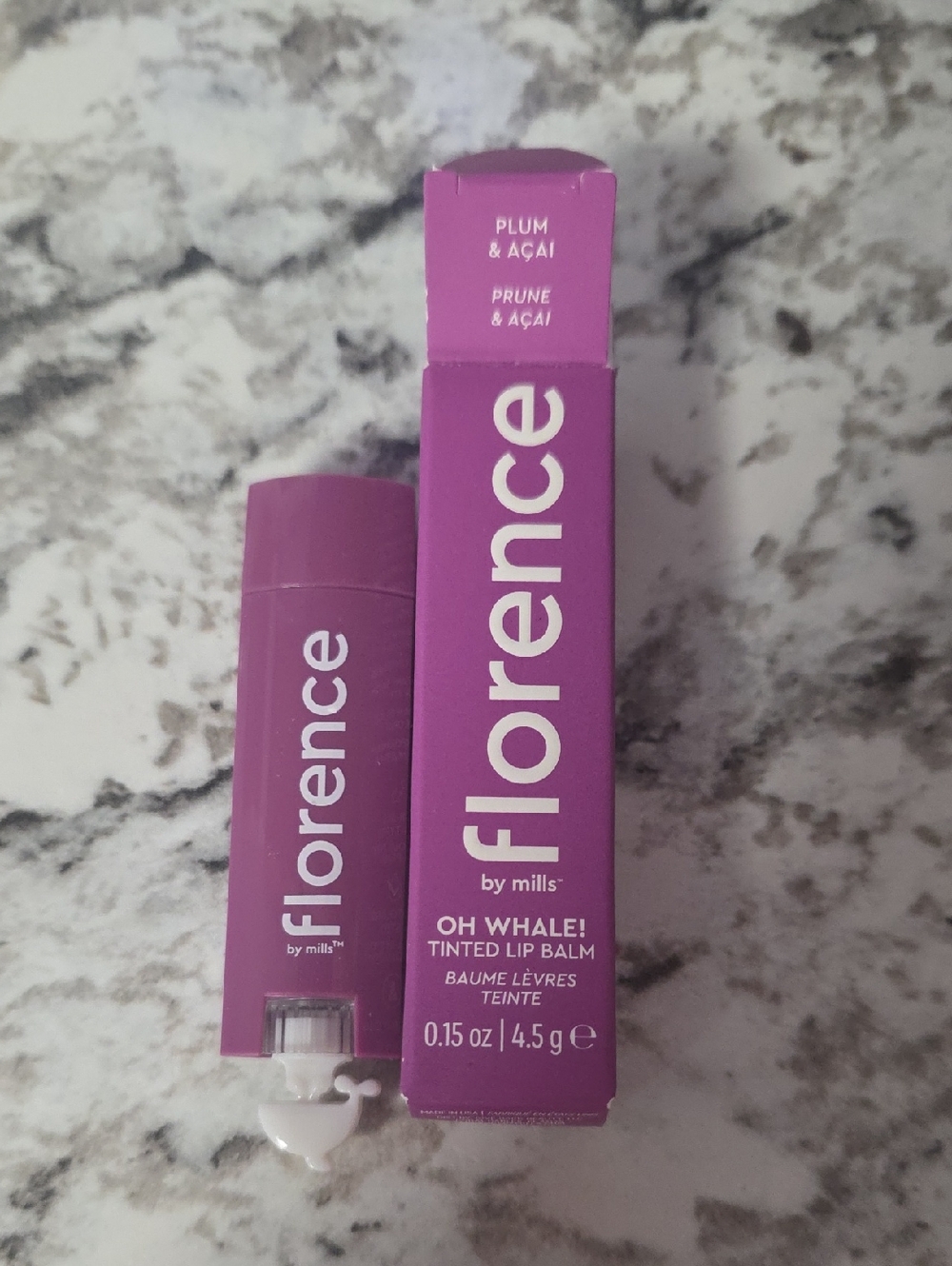 NIB- Florence by Mills Oh Whale! Tinted Lip Balm - Plum & Açaí (Purple)